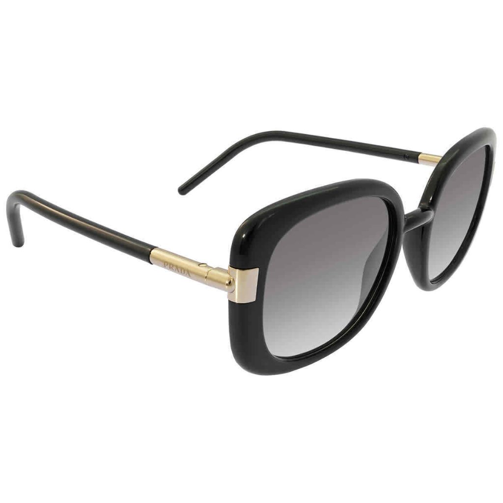 New Prada Gray Square Gold Ladies Sunglasses